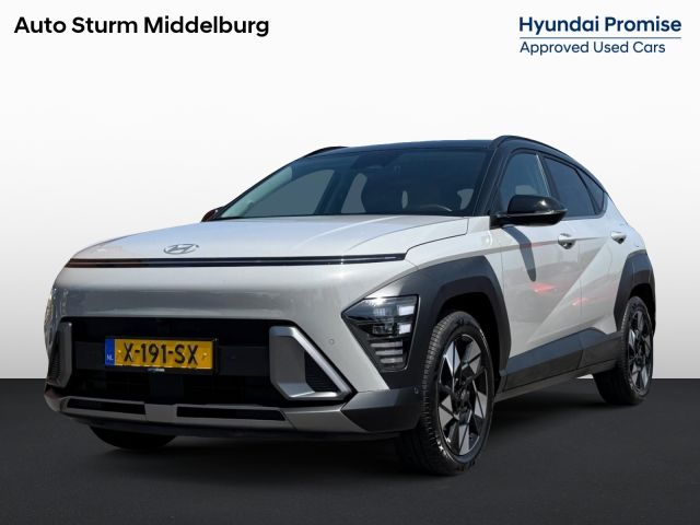 Hyundai Kona 1.6 GDI HEV Premium | Two-Tone Lakkleur | Stoelverwarming + -Ventilatie | 360° Camera | Leder | Navigatie | Apple Carplay/Android Auto | Geheugenstoel