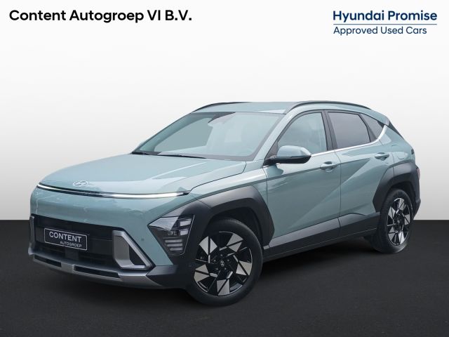 HYUNDAI Kona 1.6 GDI HEV 141pk DCT Premium / Wit lederen bekleding / Navigatie + Camera! /